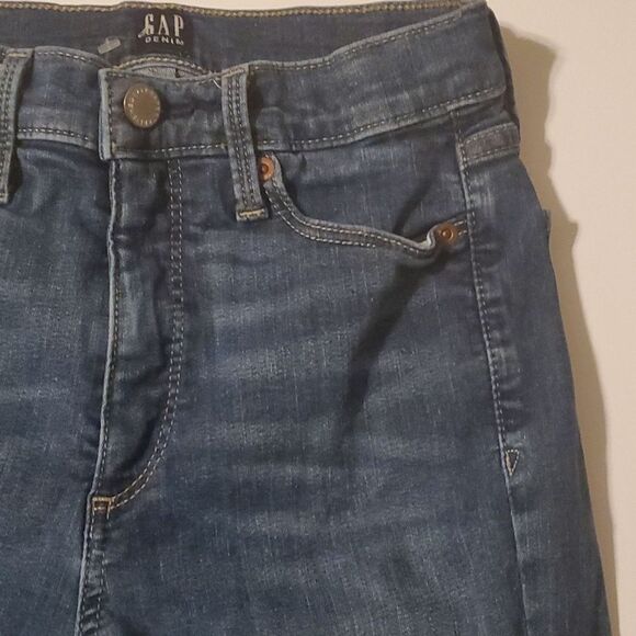 Gap jeans women's size 0 size 25R blue true skinny demin jeans size 0 / … - Picture 4 of 12